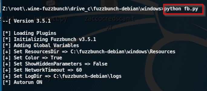 python fb.py command in the terminal