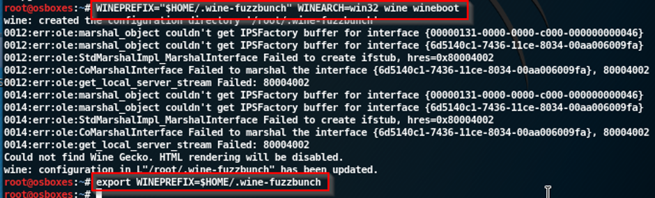 change the WINEPREFIX to machine home directory