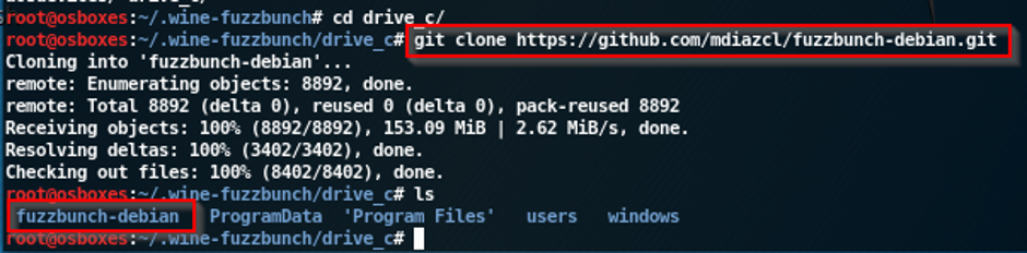 drive_c directory and import the FuzzBunch from the github