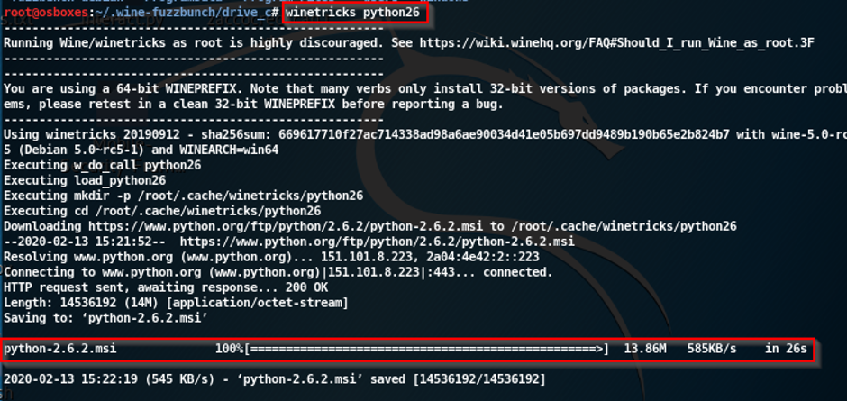 python26 and pywin26 file will be downloaded and executed